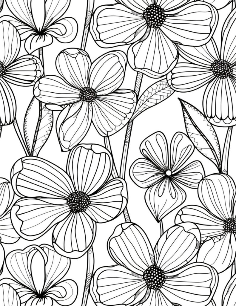 Best Flowers coloring images 2025 7 Bold and Easy Flower Coloring Pages for Adults 02 flowers,Flowers coloring,Best Flowers coloring images 2025,coloring sheets flowers,coloring flowers,adult coloring pages with flowers,water color flowers,adult coloring pages flowers,flowers coloring sheet,red color flowers,blue colored perennial flowers